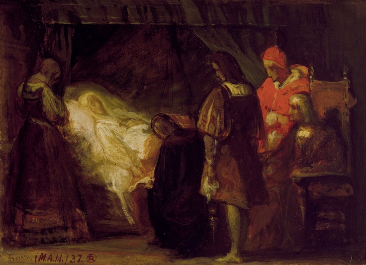 Doña Isabel la Católica dictando su testamento, Eduardo Rosales Gallina